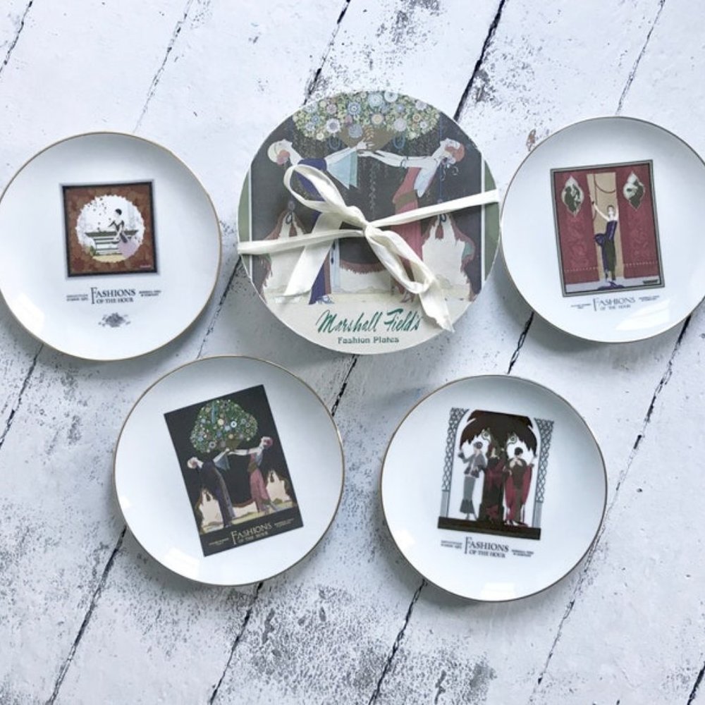 8-Inch Marshall Field's Fashion Plates, Set Of 4 Plates